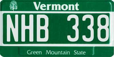 VT license plate NHB338