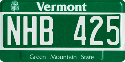 VT license plate NHB425