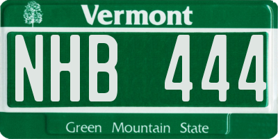 VT license plate NHB444