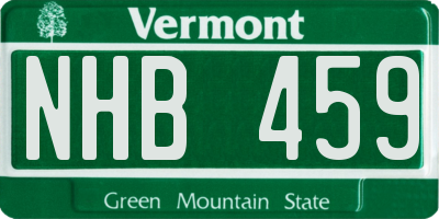 VT license plate NHB459