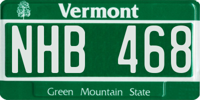 VT license plate NHB468