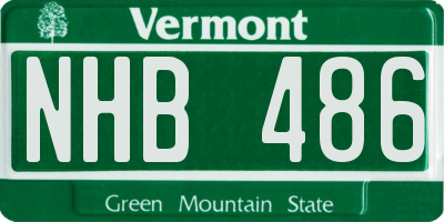 VT license plate NHB486