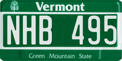 VT license plate NHB495