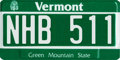 VT license plate NHB511