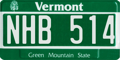 VT license plate NHB514
