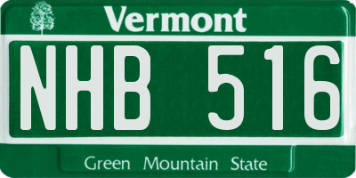 VT license plate NHB516