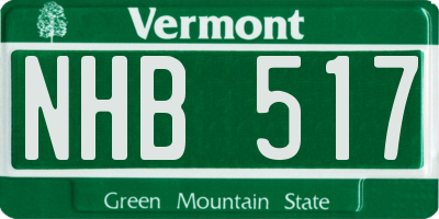 VT license plate NHB517