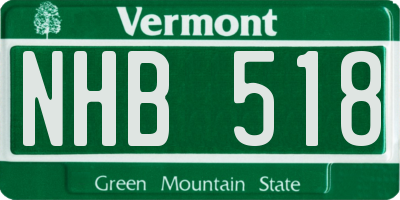 VT license plate NHB518