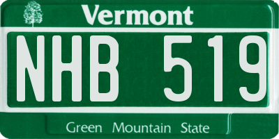 VT license plate NHB519