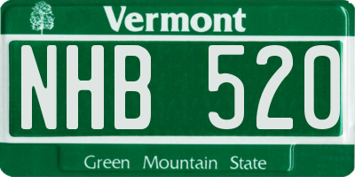 VT license plate NHB520