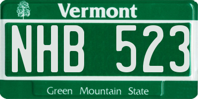 VT license plate NHB523
