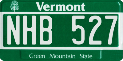 VT license plate NHB527