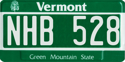 VT license plate NHB528