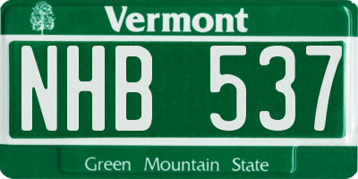 VT license plate NHB537