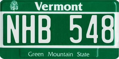 VT license plate NHB548