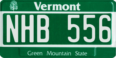 VT license plate NHB556