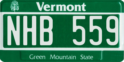 VT license plate NHB559