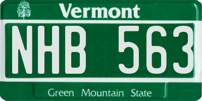 VT license plate NHB563