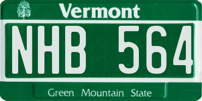 VT license plate NHB564