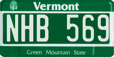 VT license plate NHB569
