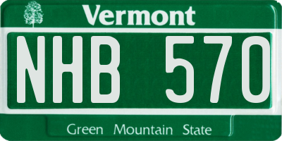 VT license plate NHB570