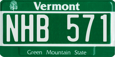 VT license plate NHB571