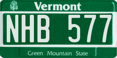 VT license plate NHB577