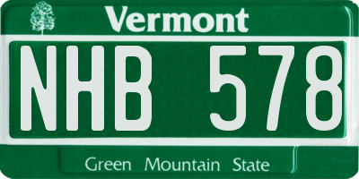 VT license plate NHB578