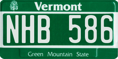 VT license plate NHB586