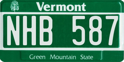 VT license plate NHB587