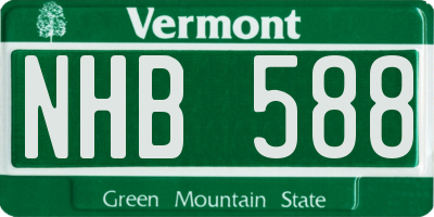 VT license plate NHB588