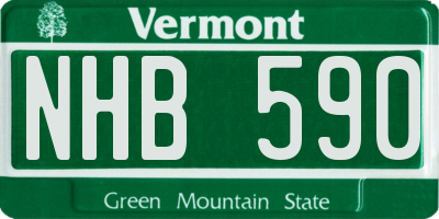 VT license plate NHB590