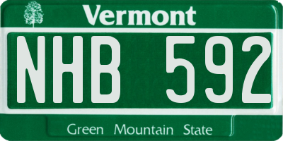VT license plate NHB592