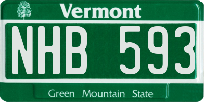 VT license plate NHB593