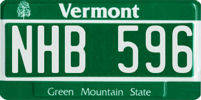 VT license plate NHB596