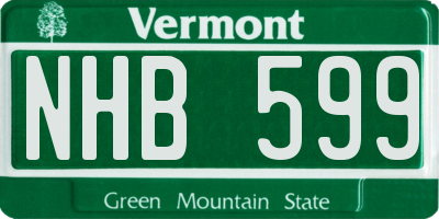 VT license plate NHB599