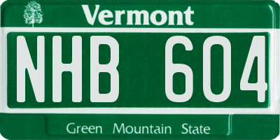 VT license plate NHB604