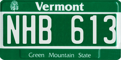 VT license plate NHB613