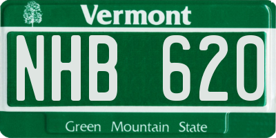 VT license plate NHB620