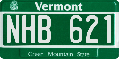 VT license plate NHB621