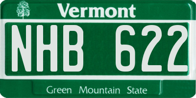 VT license plate NHB622