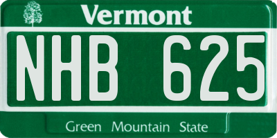 VT license plate NHB625