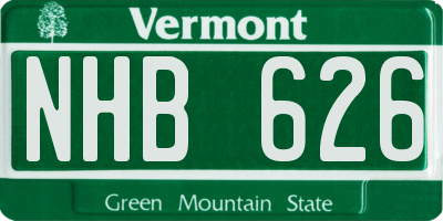 VT license plate NHB626