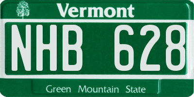 VT license plate NHB628