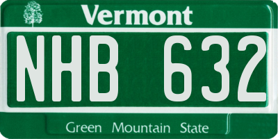 VT license plate NHB632