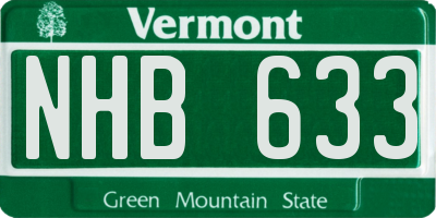 VT license plate NHB633
