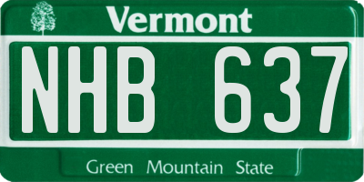 VT license plate NHB637