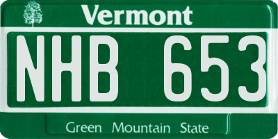 VT license plate NHB653