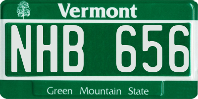 VT license plate NHB656
