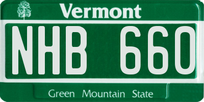 VT license plate NHB660
